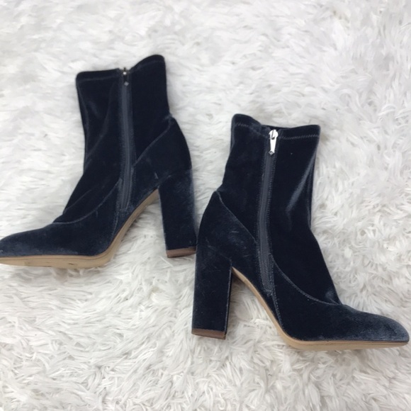 Sam Edelman Faux Velvet Zip Up Heeled Boots - Picture 3 of 10